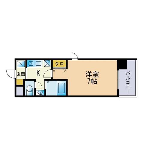 アーバンシティオ愛宕(1K/6階)の間取り写真