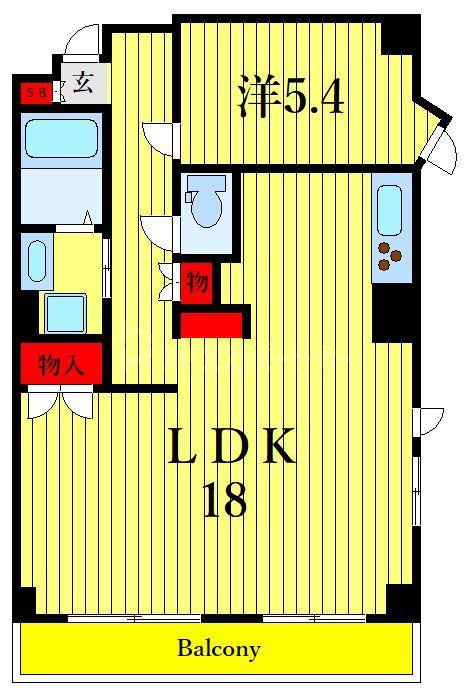 KIRAKU2 A(1LDK/4階)の間取り写真