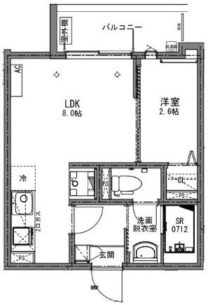 ケイアイレジデンス清瀬5(1LDK/2階)の間取り写真