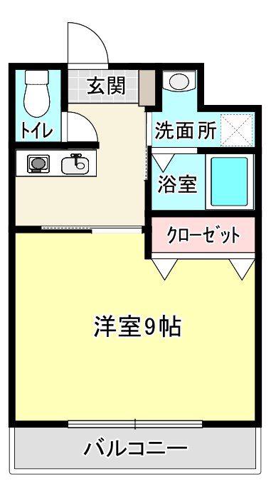 ビラミナミII(1K/2階)の間取り写真