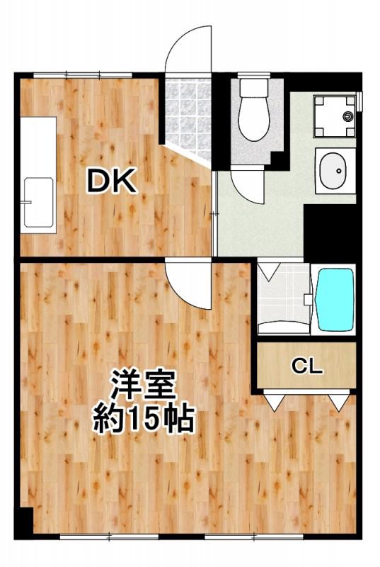此花マンション(1DK/2階)の間取り写真