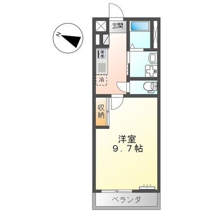 カメリア石鎚I(1K/2階)の間取り写真