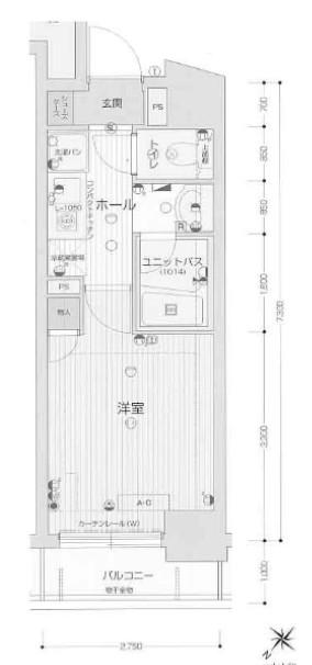 ラナップスクエア東梅田(1K/11階)の間取り写真