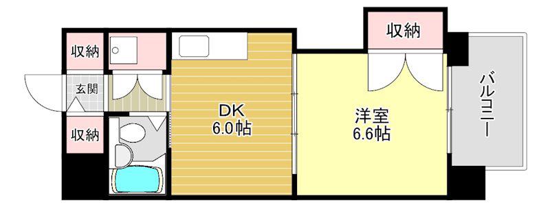 エトワール大宮(1DK/3階)の間取り写真