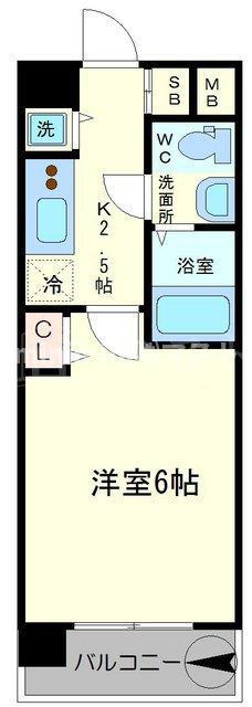 LUMINOUS桜川(1K/8階)の間取り写真