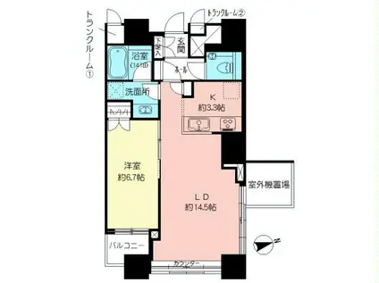 THE TOWERS DAIBA(1LDK/3階)の間取り写真