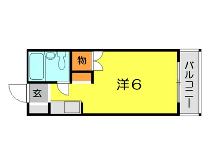名神ハイツ(ワンルーム/3階)の間取り写真
