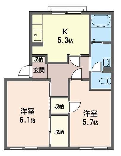 SHAMAISON サンコーハイツ(2K/1階)の間取り写真