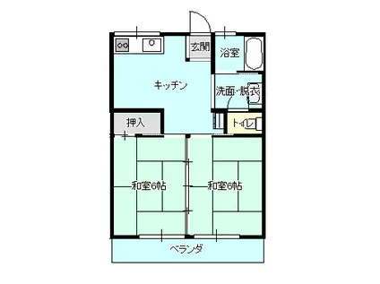 泉コーポ(2DK/2階)の間取り写真