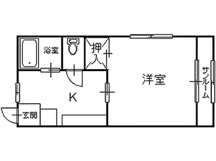 センチュリータカ(1K/1階)の間取り写真