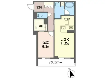 NISHISAN RESIDENCE(1LDK/1階)の間取り写真