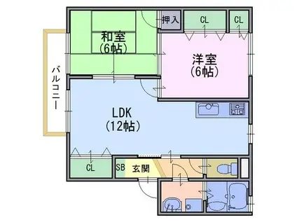 メゾンドール榮(2LDK/1階)の間取り写真