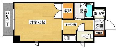リヴェール西旭(1K/3階)の間取り写真