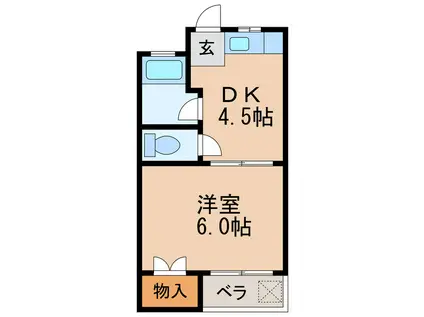 七福マンション(1DK/3階)の間取り写真