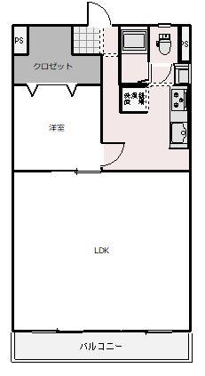 ダイヤフレア西片貝(1LDK/3階)の間取り写真