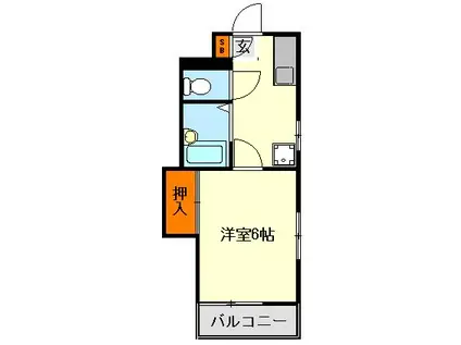 シャトレ永犬丸(1K/1階)の間取り写真