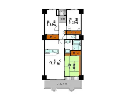 シャトー ブランシェ(3LDK/12階)の間取り写真