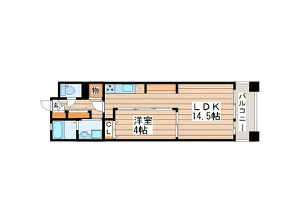 ソフィア天神山(1LDK/4階)の間取り写真