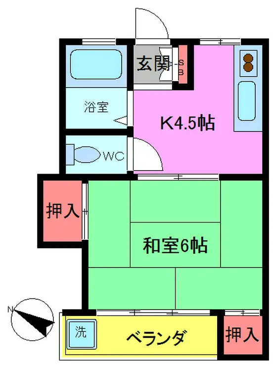 コーポラス真間A 2階階 間取り
