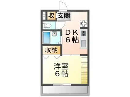 第10関根マンション(1DK/4階)の間取り写真