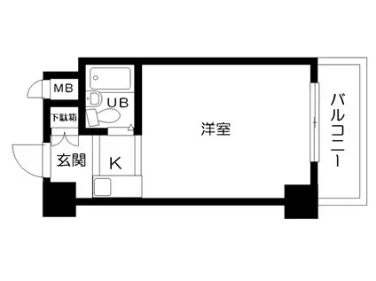 シルバープラザ恵比寿(ワンルーム/6階)の間取り写真
