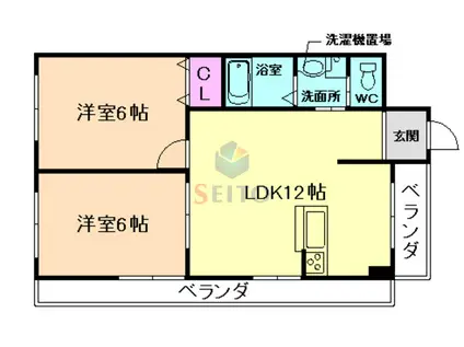 宮本マンション(2LDK/2階)の間取り写真