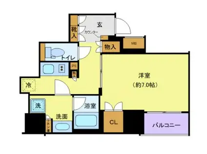 ディアレイシャス西新宿(1K/7階)の間取り写真