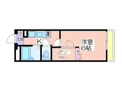 レオパレスおおさか御崎II(1K/4階)の間取り写真