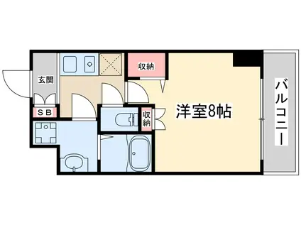 アーデン江坂Ⅲ(1K/3階)の間取り写真