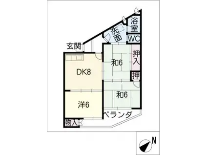 鈴与マンション(3DK/3階)の間取り写真