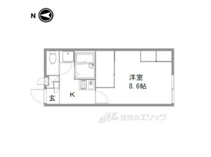 レオパレスプルメリア(1K/2階)の間取り写真