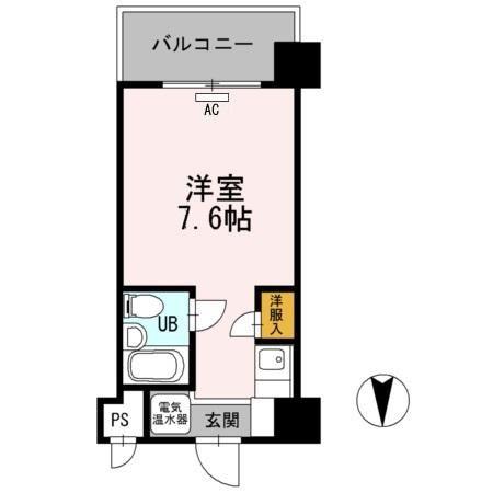 ベルハウス(ワンルーム/3階)の間取り写真
