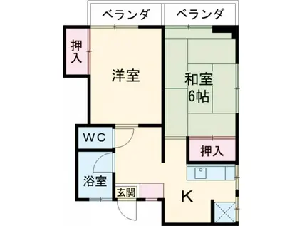 コーポみき(2K/3階)の間取り写真