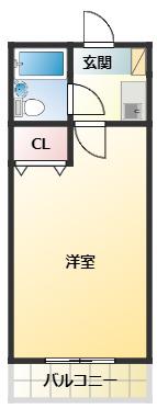 ロイヤルコーポ北中島(1K/2階)の間取り写真