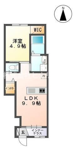 ハピネスI(1LDK/1階)の間取り写真