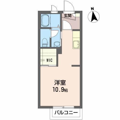 エル・シャンテB(ワンルーム/1階)の間取り写真