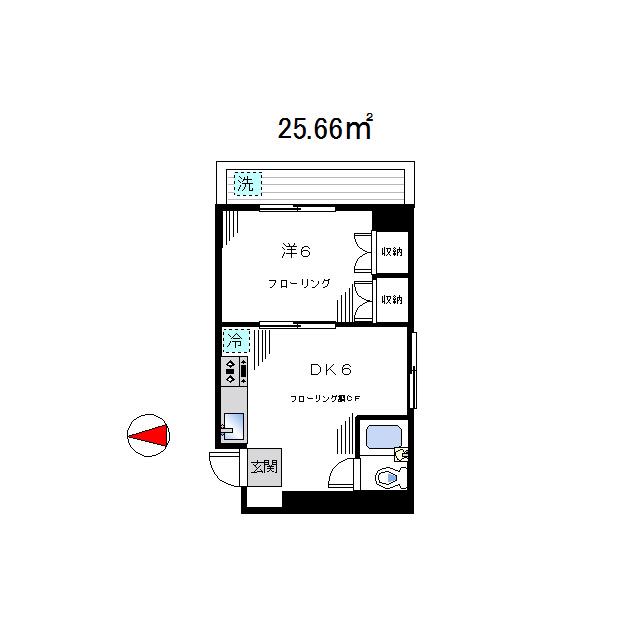 セントラル新井薬師(1DK/4階)の間取り写真