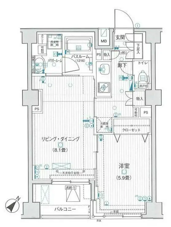 日神デュオステージ押上 2階階 間取り