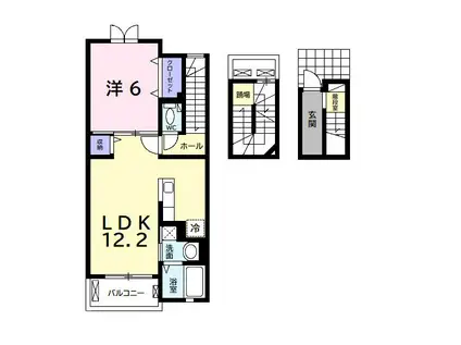 サニースクエアI(1LDK/3階)の間取り写真