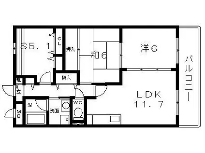 メゾンポレール(2SLDK/1階)の間取り写真