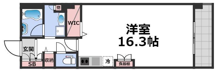 ロイヤルパークス桃坂(ワンルーム/9階)の間取り写真