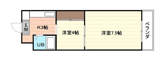 グレース三篠マンション(2K/8階)の間取り写真
