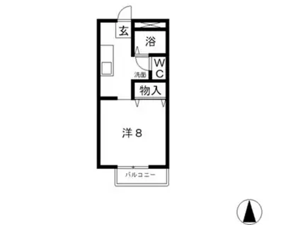 フラット 4(1K/2階)の間取り写真