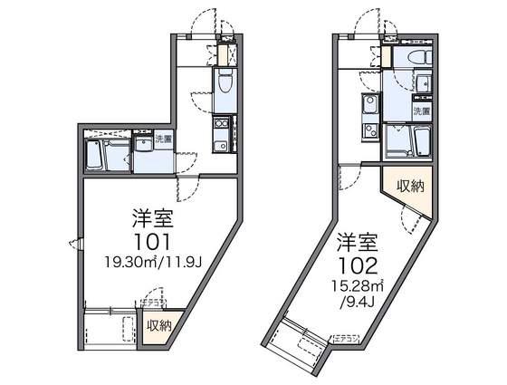 レオネクスト太田川(1K/2階)の間取り写真