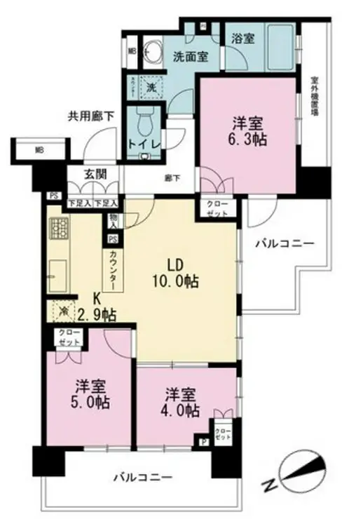 ウェリス六本木 14階階 間取り