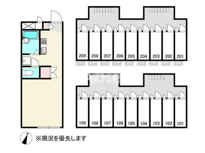 リバーサイドTMI(1K/1階)の間取り写真