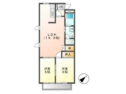 セピアガーデン(2LDK/1階)の間取り写真