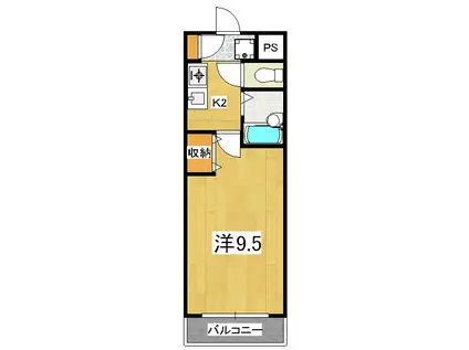 サムパティーク山科(1K/9階)の間取り写真