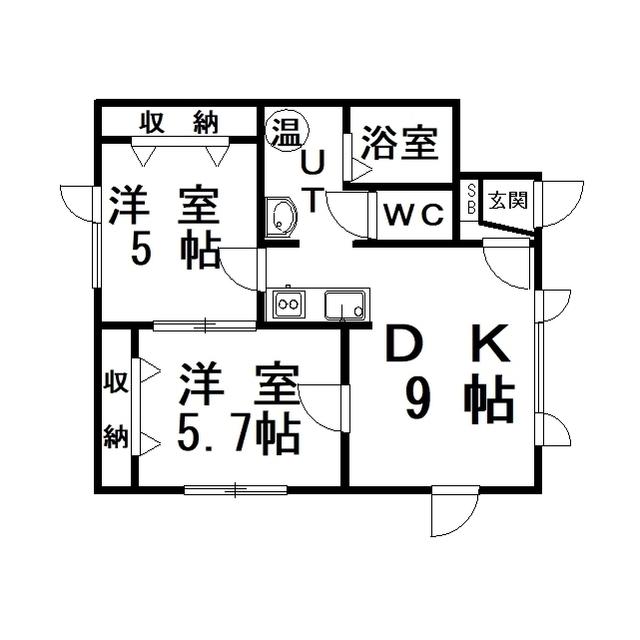 ビラ住の江(2LDK/2階)の間取り写真