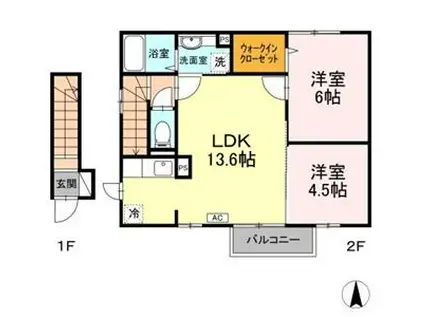 グランプラス(2LDK/2階)の間取り写真